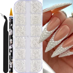 Half Round Pearls Nail Charms